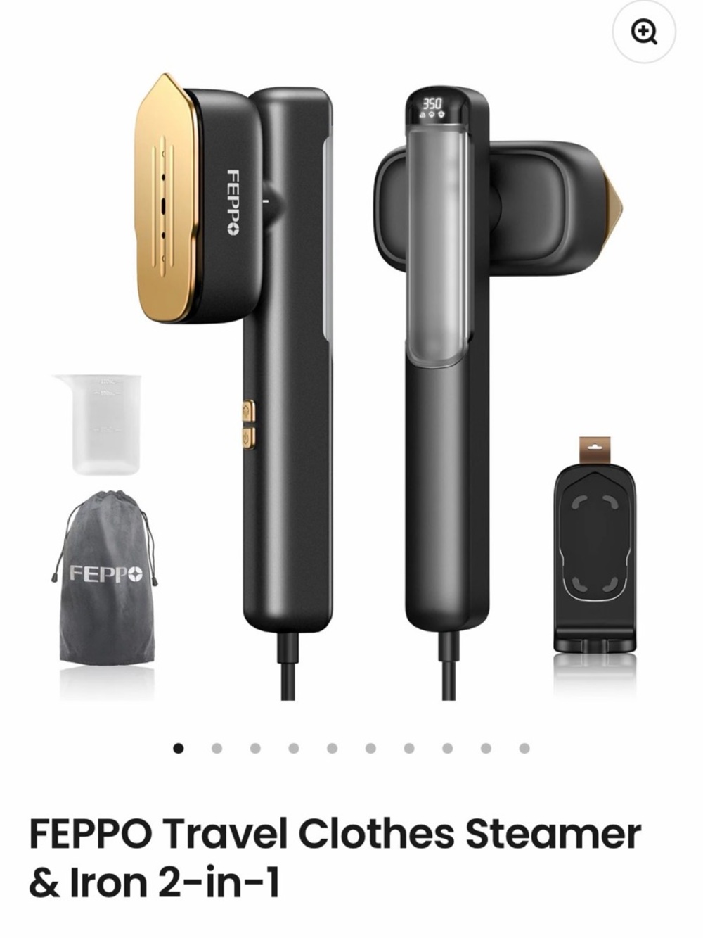 FEPPO Travel Clothes Steamer & Iron 2-in-1 - works in US & overseas!